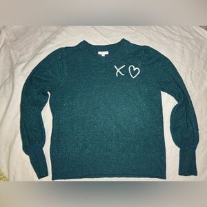 LC Lauren Conrad Teal Glitter Sweater